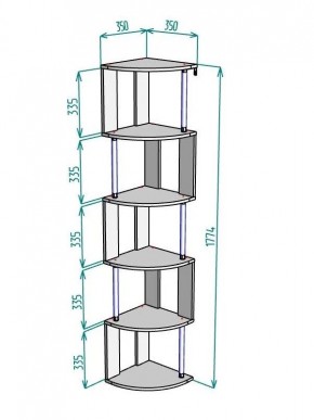 Стеллаж Maria S113-MA (Графит) в Салехарде - salekhard.mebel24.online | фото 3