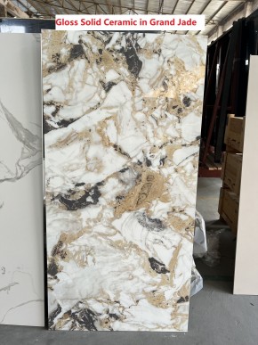 Стол ACERRA NEW 160 GLOSS GRAND JADE SOLID CERAMIC/ каркас цвета шампань, ®DISAUR в Салехарде - salekhard.mebel24.online | фото 6
