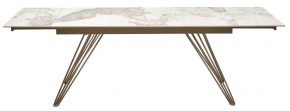 Стол ACERRA NEW 160 GLOSS LUXURY PANDORA SOLID CERAMIC/ каркас цвета шампань, ®DISAUR в Салехарде - salekhard.mebel24.online | фото 5