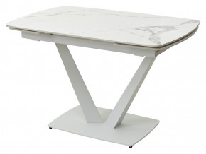 Стол ALATRI 120 GLOSS STATUARIO WHITE SOLID CERAMIC / WHITE, ®DISAUR в Салехарде - salekhard.mebel24.online | фото 1