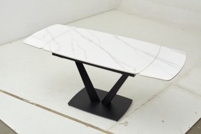 Стол ALATRI 120 MATT WHITE MARBLE SOLID CERAMIC / BLACK, ®DISAUR в Салехарде - salekhard.mebel24.online | фото 1
