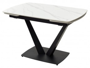 Стол ALATRI 120 MATT WHITE MARBLE SOLID CERAMIC / BLACK, ®DISAUR в Салехарде - salekhard.mebel24.online | фото 2