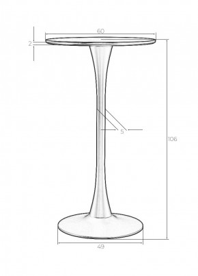 Стол барный MIA BAR, белая столешница, белое основание в Салехарде - salekhard.mebel24.online | фото 5