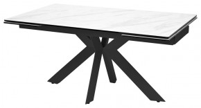 Стол BELLUNO 160 MARBLES KL-99 Белый мрамор матовый, итальянская керамика/ черный каркас, ®DISAUR в Салехарде - salekhard.mebel24.online | фото 1