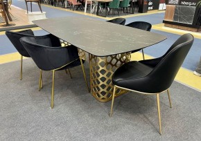 Стол CHIAVARI 220 KL-116 Черный мрамор матовый, итальянская керамика / бронзовый, ®DISAUR в Салехарде - salekhard.mebel24.online | фото 2