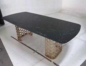 Стол CHIAVARI 220 KL-116 Черный мрамор матовый, итальянская керамика / бронзовый, ®DISAUR в Салехарде - salekhard.mebel24.online | фото 6