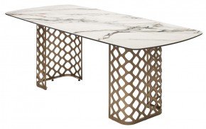 Стол CHIAVARI 220 KL-188 Контрастный мрамор матовый, итальянская керамика / Шампань, ®DISAUR в Салехарде - salekhard.mebel24.online | фото
