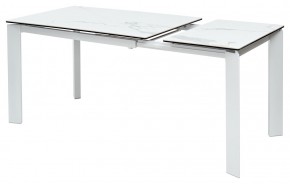 Стол CORNER 120 HIGH GLOSS STATUARIO керамика, стекло/ белый каркас, ®DISAUR в Салехарде - salekhard.mebel24.online | фото 4