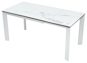 Стол CORNER 120 HIGH GLOSS STATUARIO керамика, стекло/ белый каркас, ®DISAUR в Салехарде - salekhard.mebel24.online | фото 6