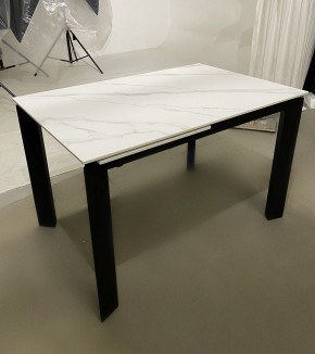 Стол CORNER 120 MATT WHITE MARBLE SOLID CERAMIC / BLACK, ®DISAUR в Салехарде - salekhard.mebel24.online | фото 2