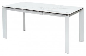 Стол CORNER 120 MATTE STATUARIO Белый мрамор матовый керамика, стекло/ белый каркас, ®DISAUR в Салехарде - salekhard.mebel24.online | фото 1