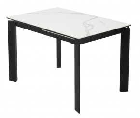 Стол CORNER 120 MATTE STATUARIO Белый мрамор матовый керамика, стекло/ черный каркас, ®DISAUR в Салехарде - salekhard.mebel24.online | фото