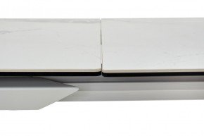 Стол CREMONA 140 HIGH GLOSS STATUARIO Белый мрамор глянцевый, керамика/ белый каркас, ®DISAUR в Салехарде - salekhard.mebel24.online | фото 3