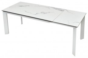 Стол CREMONA 140 HIGH GLOSS STATUARIO Белый мрамор глянцевый, керамика/ белый каркас, ®DISAUR в Салехарде - salekhard.mebel24.online | фото 5