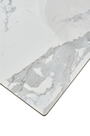 Стол CREMONA 140 HIGH GLOSS STATUARIO Белый мрамор глянцевый, керамика/ белый каркас, ®DISAUR в Салехарде - salekhard.mebel24.online | фото 6