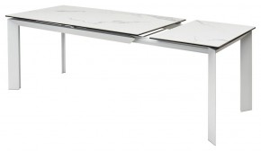Стол CREMONA 140 HIGH GLOSS STATUARIO Белый мрамор глянцевый, керамика/ белый каркас, ®DISAUR в Салехарде - salekhard.mebel24.online | фото 8