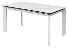 Стол CREMONA 140 HIGH GLOSS STATUARIO Белый мрамор глянцевый, керамика/ белый каркас, ®DISAUR в Салехарде - salekhard.mebel24.online | фото 9