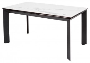 Стол CREMONA 140 MATTE STATUARIO Белый мрамор матовый, керамика/ черный каркас, ®DISAUR в Салехарде - salekhard.mebel24.online | фото 1