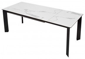 Стол CREMONA 140 MATTE STATUARIO Белый мрамор матовый, керамика/ черный каркас, ®DISAUR в Салехарде - salekhard.mebel24.online | фото 2