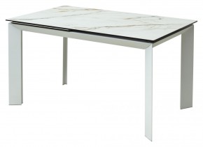 Стол CREMONA 160 KL-188 Контрастный мрамор / белый каркас, ®DISAUR в Салехарде - salekhard.mebel24.online | фото 1