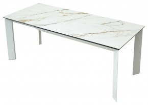 Стол CREMONA 160 KL-188 Контрастный мрамор / белый каркас, ®DISAUR в Салехарде - salekhard.mebel24.online | фото 2