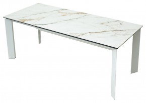 Стол CREMONA 180 KL-188 Контрастный мрамор матовый, итальянская керамика/ белый каркас, ®DISAUR в Салехарде - salekhard.mebel24.online | фото 9