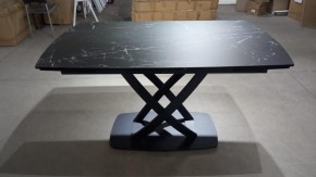 Стол FOGGIA 140 KL-116 Черный мрамор матовый, итальянская керамика/ черный каркас, ®DISAUR в Салехарде - salekhard.mebel24.online | фото 2