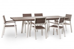 Стол Гармония раздвижной (Harmony Extendable) белый-капучино в Салехарде - salekhard.mebel24.online | фото 6