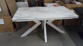 Стол Кентукки 3 140 БЕЛЫЙ МРАМОР, стекло / БЕЛЫЙ, М-City в Салехарде - salekhard.mebel24.online | фото 2