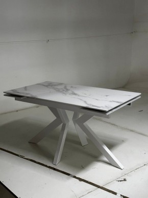 Стол Кентукки 3 140 БЕЛЫЙ МРАМОР, стекло / БЕЛЫЙ, М-City в Салехарде - salekhard.mebel24.online | фото 4