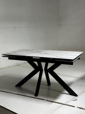 Стол Кентукки 3 140 БЕЛЫЙ МРАМОР, стекло / ЧЕРНЫЙ, М-City в Салехарде - salekhard.mebel24.online | фото 3