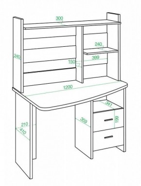 Стол компьютерный Домино Лайт СКЛ-Крл 120+НКЛ-120 в Салехарде - salekhard.mebel24.online | фото 3