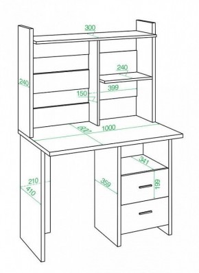 Стол компьютерный Домино Лайт СКЛ-Прям100+НКЛ-100 в Салехарде - salekhard.mebel24.online | фото 3