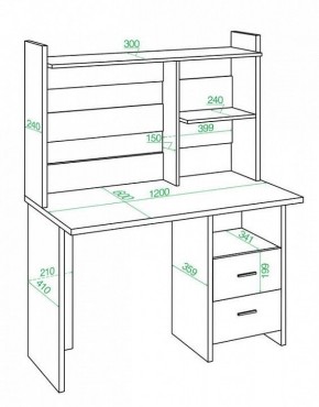 Стол компьютерный Домино Лайт СКЛ-Прям120+НКЛ-120 в Салехарде - salekhard.mebel24.online | фото 3