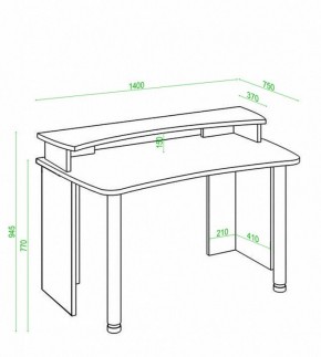 Стол компьютерный Домино Лайт СКЛ-Софт140+НКИЛ140 в Салехарде - salekhard.mebel24.online | фото 3