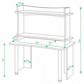 Стол компьютерный Домино Лайт СКЛ-Софт140+НКИЛ140 в Салехарде - salekhard.mebel24.online | фото 2