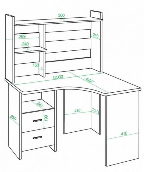 Стол компьютерный Домино Лайт СКЛ-Угл120+НКЛ-120 в Салехарде - salekhard.mebel24.online | фото 2