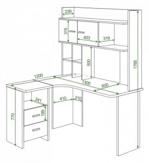 Стол компьютерный Домино Лайт СКЛ-Угл130+НКЛХ130 в Салехарде - salekhard.mebel24.online | фото 2