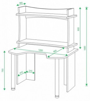 Стол компьютерный Домино lite СКЛ-Игр120 в Салехарде - salekhard.mebel24.online | фото 2