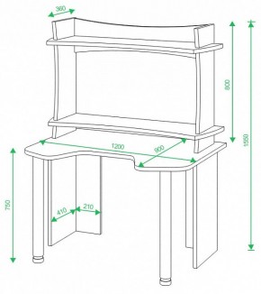 Стол компьютерный Домино Lite СКЛ-Игр120+НКИЛ120ВЛ в Салехарде - salekhard.mebel24.online | фото 2