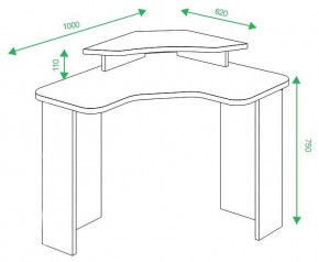 Стол компьютерный Домино lite СКЛ-ИгрУгл100+НКИЛ в Салехарде - salekhard.mebel24.online | фото 2