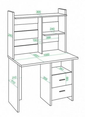 Стол компьютерный Домино Lite СКЛ-Прям100Р+НКЛ-100 в Салехарде - salekhard.mebel24.online | фото 2