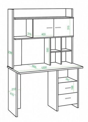 Стол компьютерный Домино Lite СКЛ-Прям120+НКЛХ-120 в Салехарде - salekhard.mebel24.online | фото 2