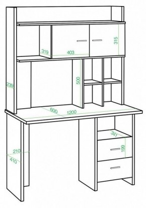 Стол компьютерный Домино lite СКЛ-Прям120+НКЛХ-120 в Салехарде - salekhard.mebel24.online | фото 2