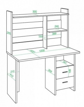 Стол компьютерный Домино Lite СКЛ-Прям120Р+НКЛ-120 в Салехарде - salekhard.mebel24.online | фото 2