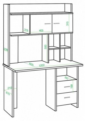 Стол компьютерный Домино Lite СКЛ-Прям120Р+НКЛХ-120 в Салехарде - salekhard.mebel24.online | фото 2