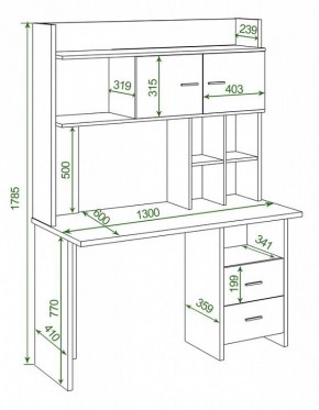 Стол компьютерный Домино Lite СКЛ-Прям130+НКЛХ-130 в Салехарде - salekhard.mebel24.online | фото 2