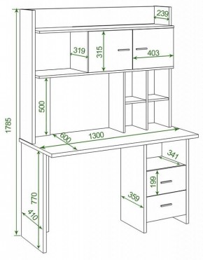 Стол компьютерный Домино Lite СКЛ-Прям130Р+НКЛХ-130 в Салехарде - salekhard.mebel24.online | фото 2