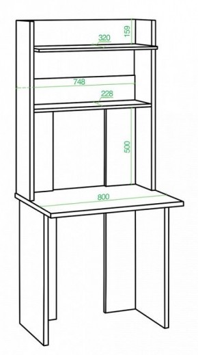 Стол компьютерный Домино Lite СКЛ-Прям80+НКЛХ 80 в Салехарде - salekhard.mebel24.online | фото 2