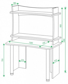 Стол компьютерный Домино Lite СКЛ-Софт120+НКИЛ120 в Салехарде - salekhard.mebel24.online | фото 2